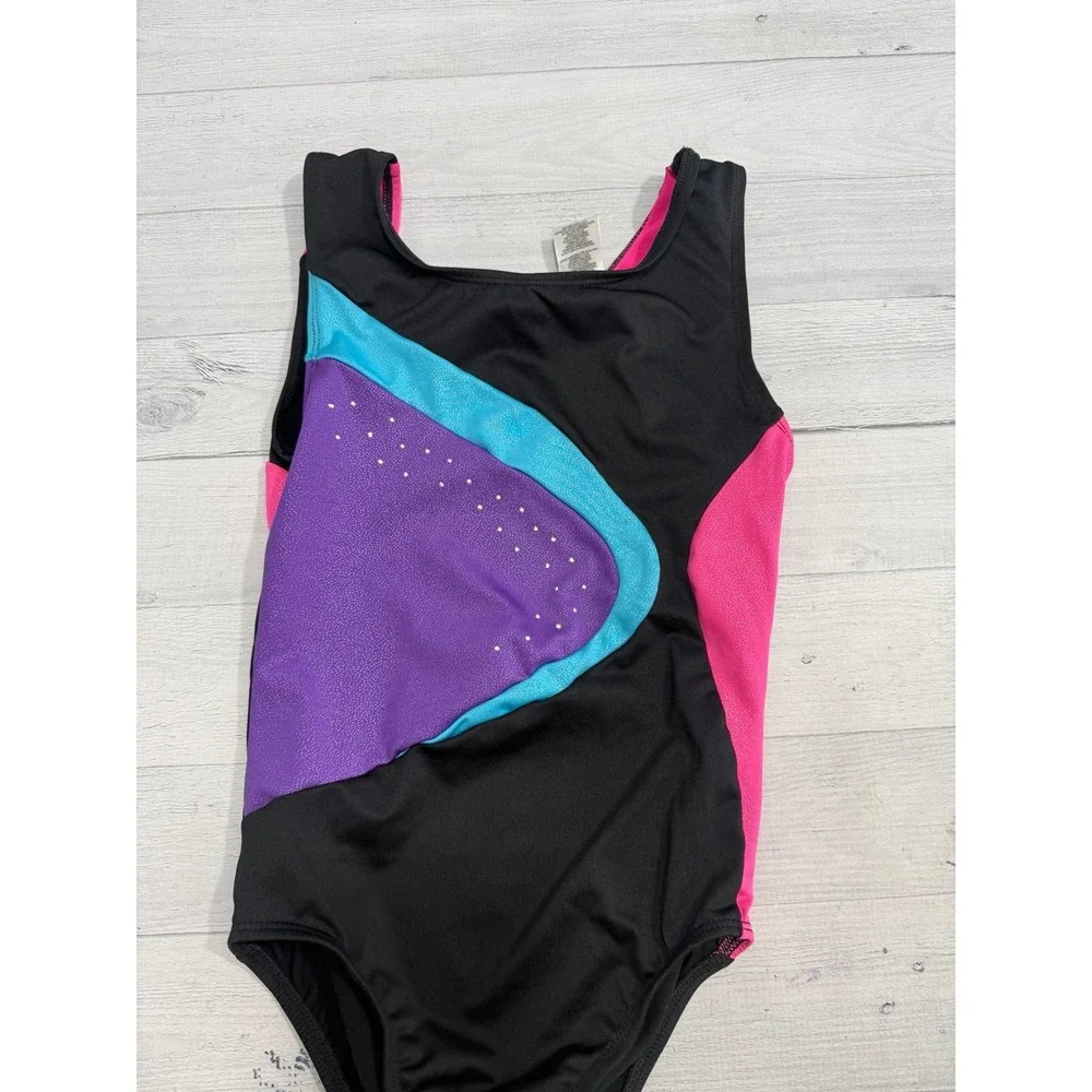 Freestyle by Danskin girls one piece leotard black pink purple blue 10/12